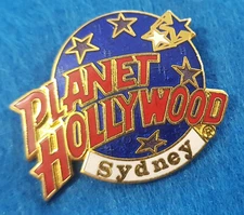SYDNEY AUSTRALIA PLANET HOLLYWOOD MOVIE STARS BLUE GLOBE CLASSIC LOGO PIN