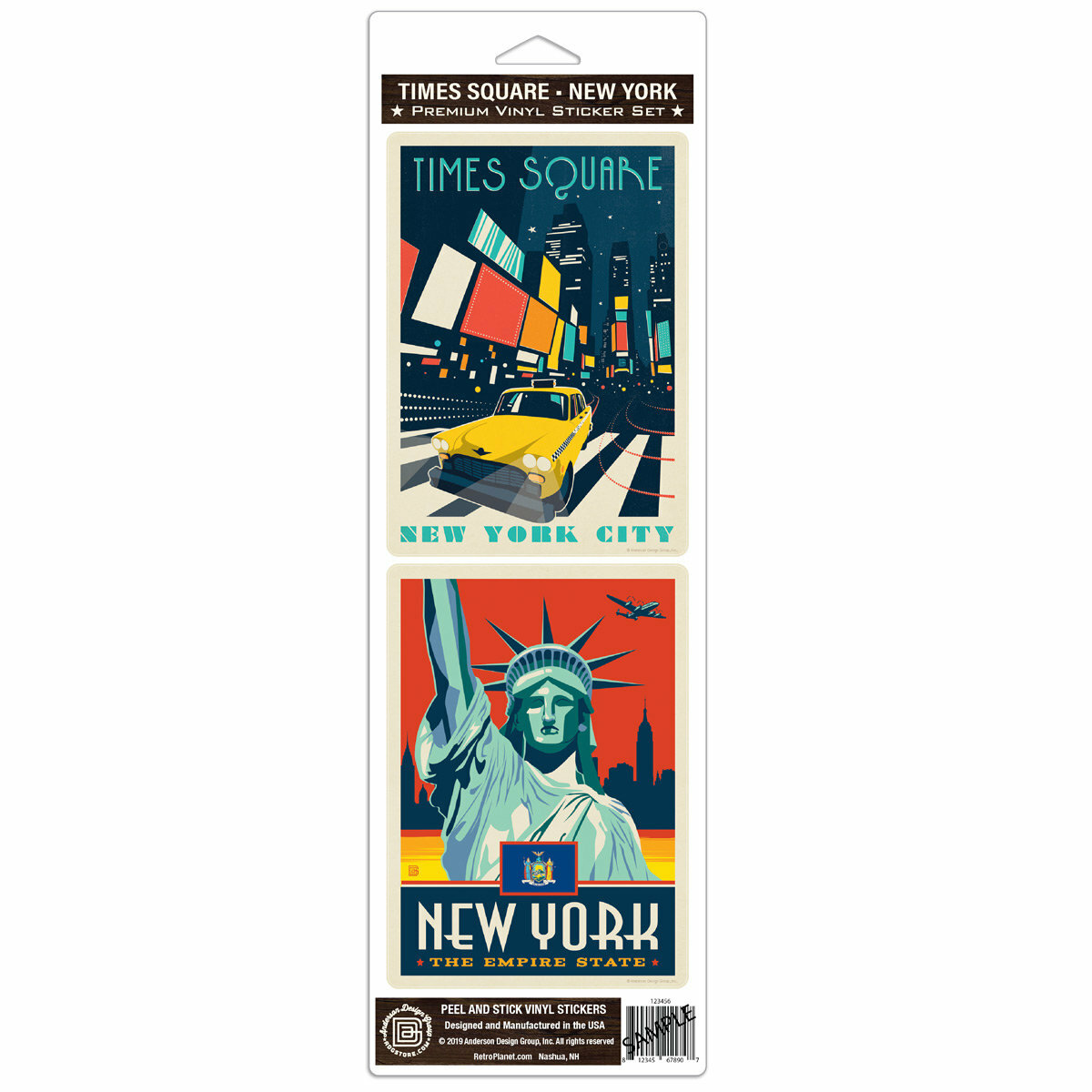 Times Square Sticker New York City Times Square Sticker Set of 2 Vintage-Style Decals | eBay