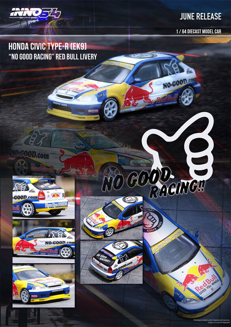 イノモデル Civic Type R EK9 NO GOOD RACING INNO HONDA CIVIC Type-R (EK9) NOGOOD RACING RB Livery