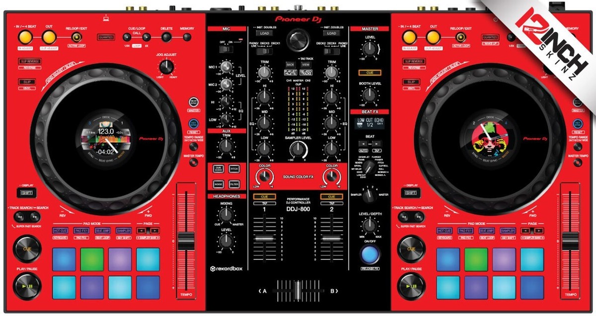 12inch DDJ800 SKINZ(レッド。プラック) Amazon | 12inch SKINZ/パイオニア DDJ-800 SKINZ (レッド
