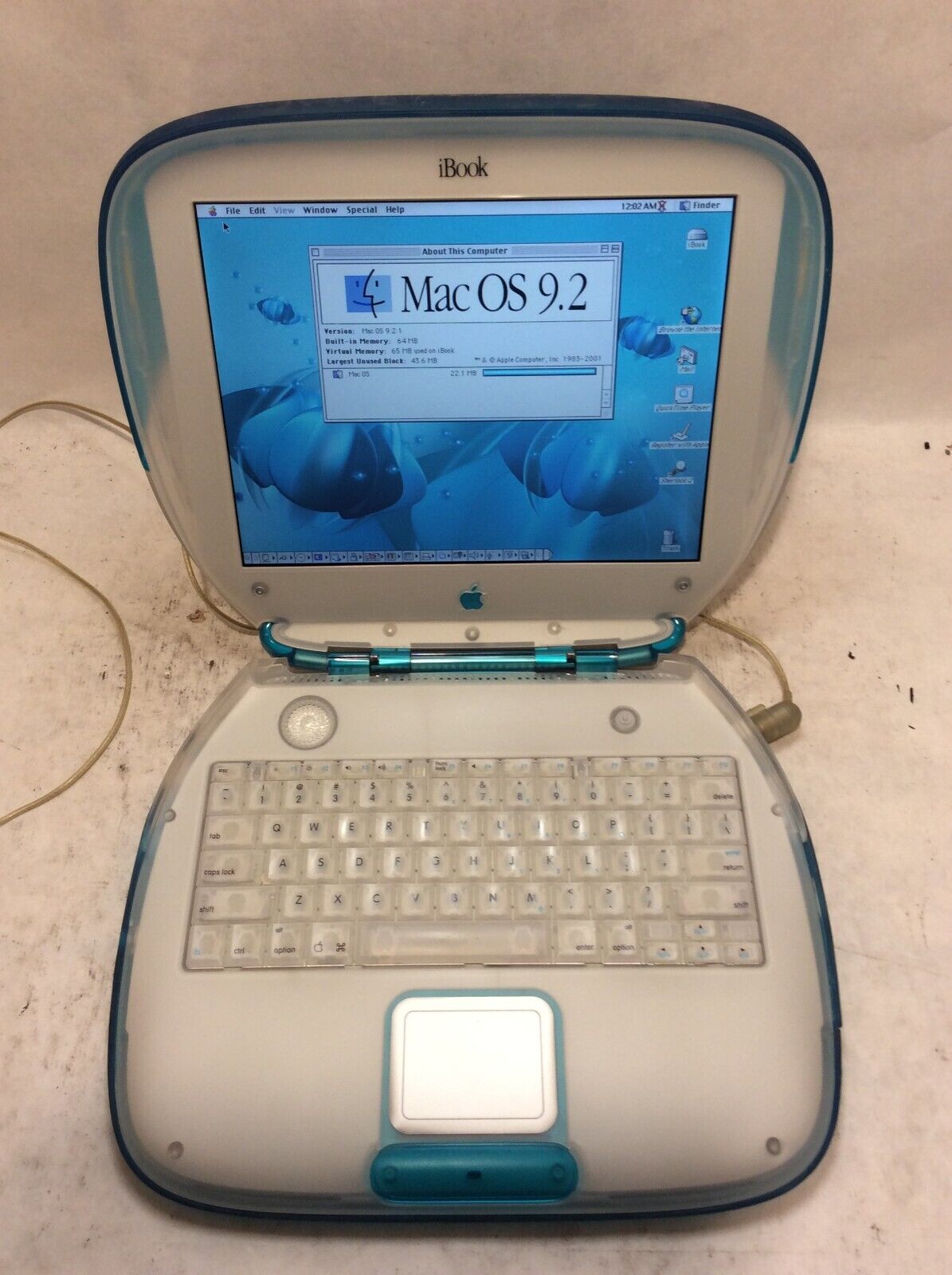 【OSX \u0026 OS9稼働可】iBOOK クラムシェル G3 ブルーベリー