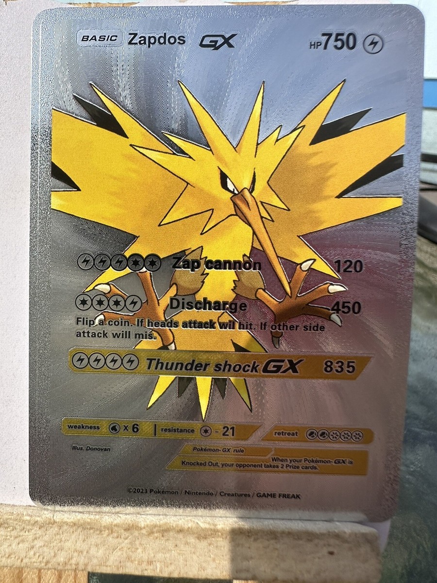 ZAPDOS Gx Silver- Pokemon Card - fan art NM | eBay