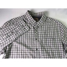 5.11 Tactical Shirt Men Medium Gray Gingham Plaid Snap Front Long Sleeve Outdoor