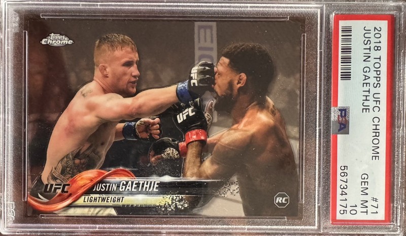 2018 Topps Chrome Justin Gaethje #71 PSA 10 UFC ROOKIE CARD RC