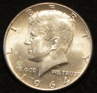 1964 Kennedy SILVER Half Dollar 90% Silver in AU Condition!