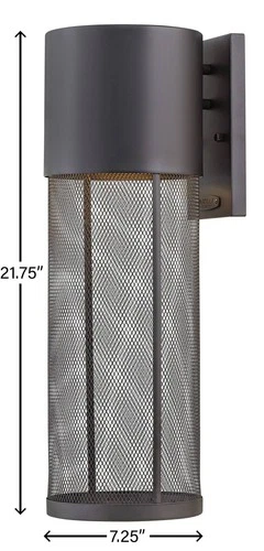 Aria 21 3/4" High Black Cylindrical LED Outdoor Wall Light - Picture 5 of 10