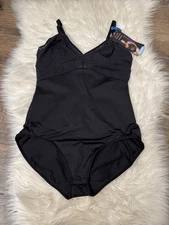 Maidenform Lace Tame Your Tummy Bodysuit DMS097 Sandshell XL Black Firm New