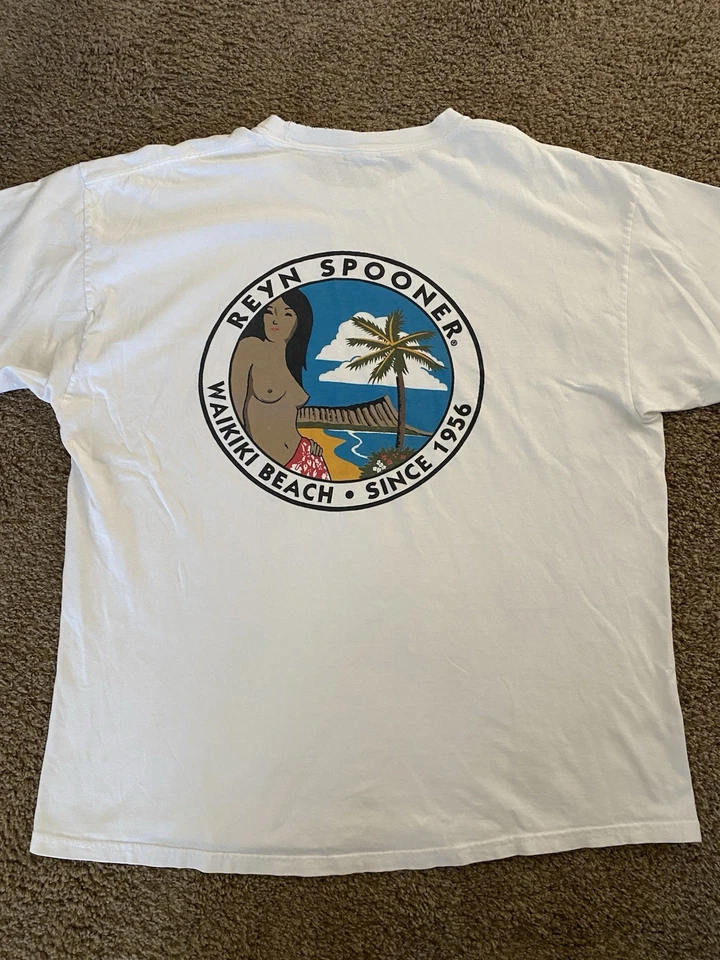 Camiseta Rara De Colección Reyn Spooner Hawaiana Tradicional Desnuda Hula Niña Talla XL Foto 2 de 4