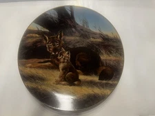 1989 Red Wolf Collector Plate by Will Nelson with Certificate of Authenticity