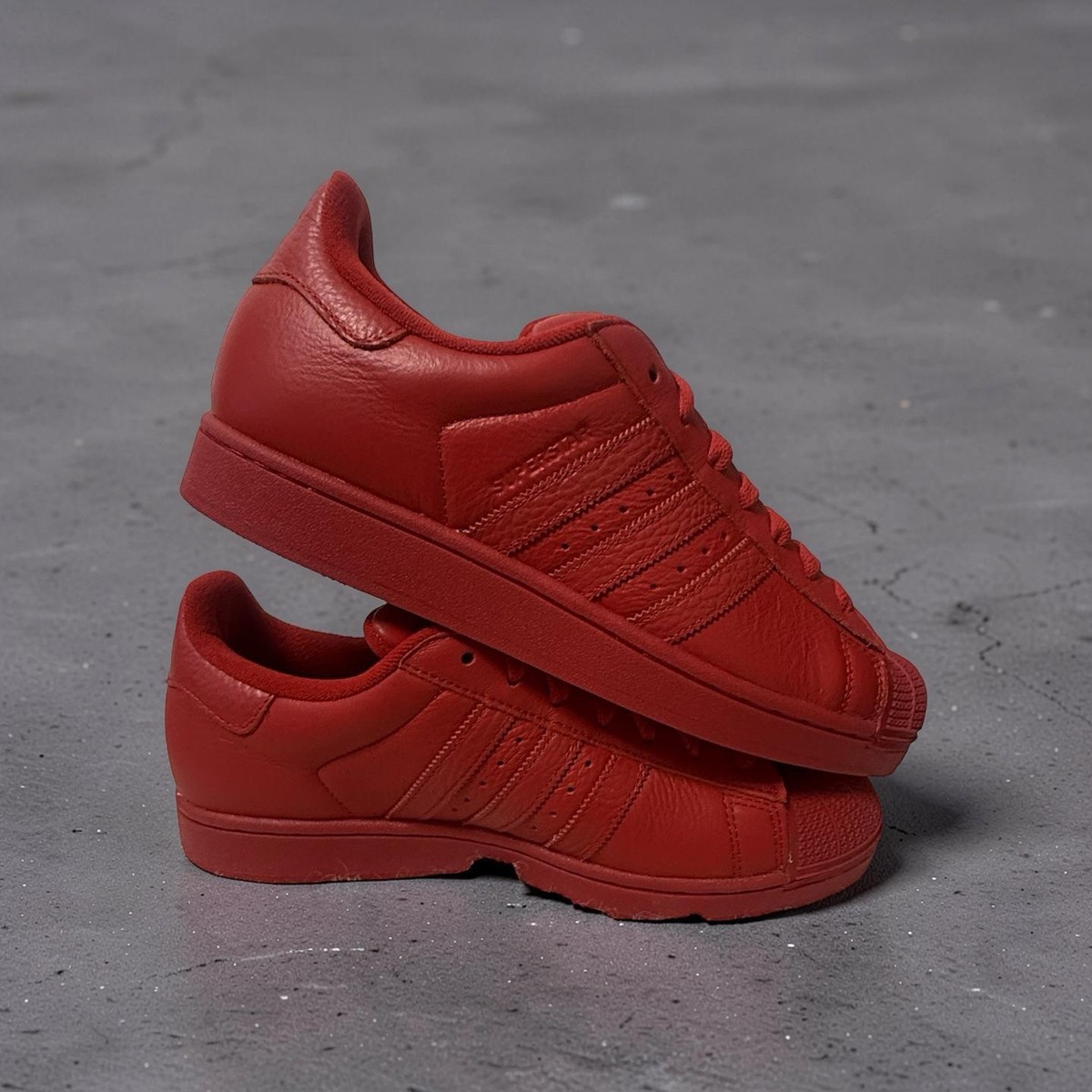 adidas Superstar II Red Men's Low Top Sneaker Lace Up AJZOR | eBay