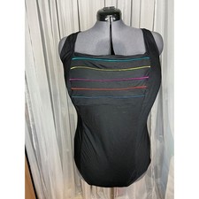 Longitude one piece swimsuit Vintage 1980s striped