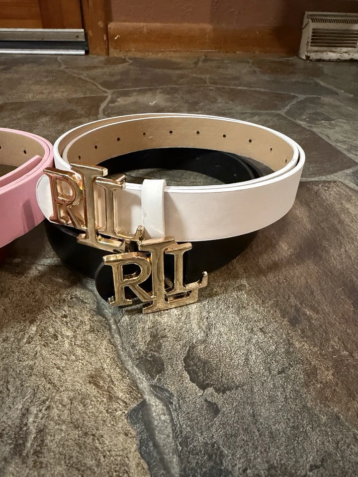 Set Of 4 Ralph Lauren Designer Belts Faux Leather Size Small 105cm - Image 4 of 4