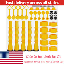 5X Gas Can Spout Nozzle Vent Kit Replacement for Old Style Plastic Gas Can Caps