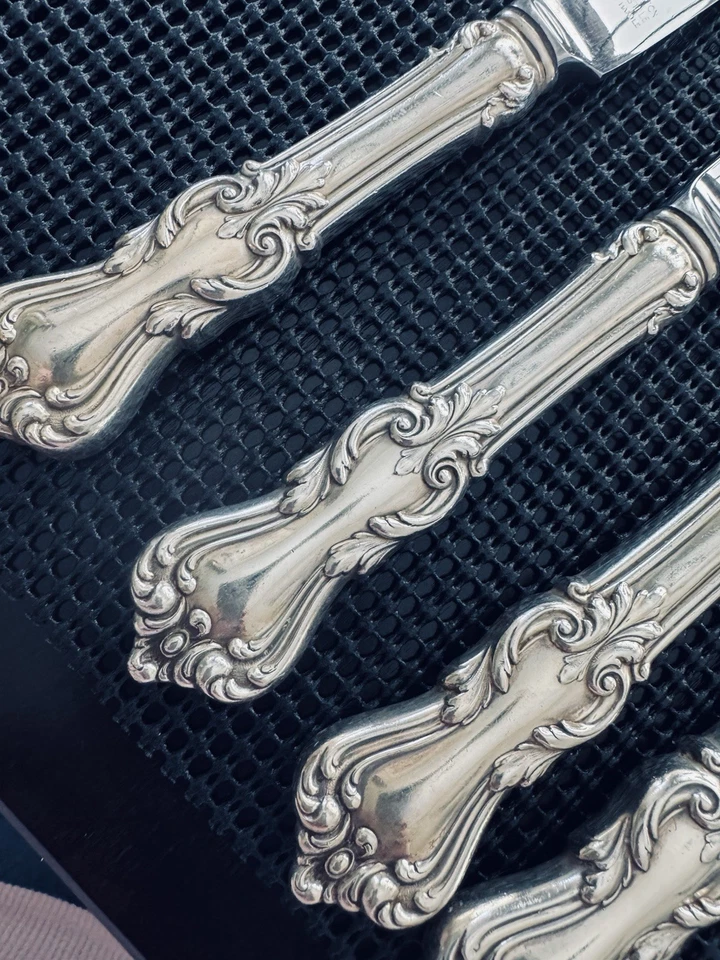 Facas de jantar MARLBOROUGH Reed&Barton prata esterlina tamanho completo (4) ~ sem monograma - Imagem 3 de 4