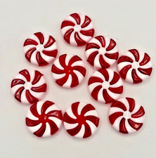 10 Mini Peppermint Candy Cane Christmas Red White Tree Ornaments Decor Craft Lot
