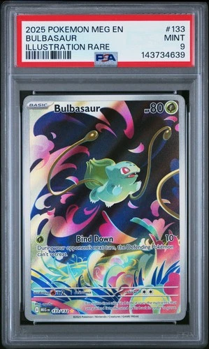 2025 POKEMON MEG EN-MEGA EVOLUTION ILLUSTRATION RARE #133 BULBASAUR PSA 9