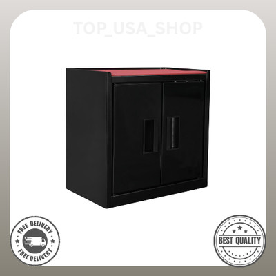 Hyper Tough Mini Tool Cabinet   11.6-Inch Steel Storage Cabinet, Black, Double