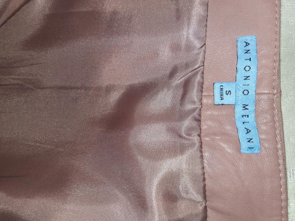 Antonio Melani Women's Small Leather Knee Length Skirt With Zipper Front - Image 2 of 4