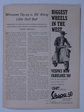 1964 Vespa Biggest Wheels In The West Vintage Original 1/4 Page Print Ad