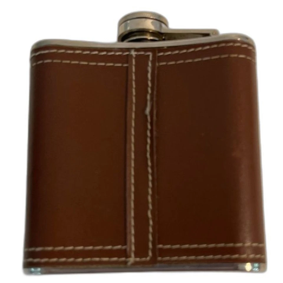 Frasco de licor Browning de cuero y acero inoxidable 6 OZ Foto 2 de 4