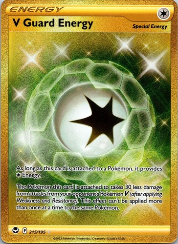 V Guard Energy 215/195 Secret Rare Silver Tempest Pokemon Holo Near Mint