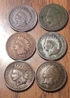 Indian Head 1895X2,1887,1889,1907X2 Your Get (6) These Actual Penny’s F019