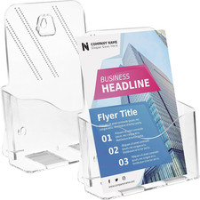 Acrylic Brochure Holder 6 x 8 Inches, 2-Pack Clear Plastic Display Stand for Hal