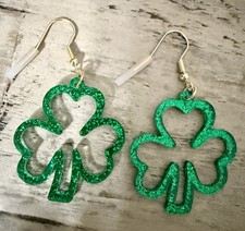 St. Patrick's Day Green Clover Shamrock Fashion Dangle Earrings New Other