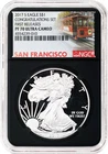 2017 S $1 Proof Silver American Eagle NGC PF70 UC Congratulations Set FR Retro