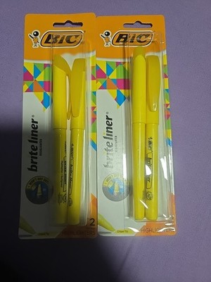 Bic Brite Liner Yellow Highlighters Chisel Tip 4 Pack (S1)