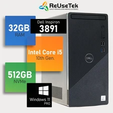 Dell Inspiron 3891 Mini Tower Intel i5-10400 2.9GHz 32GB/512GB NVMe SSD Win 11P