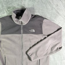The North Face Fleece Jacket Full Zip Gray Charcoal Men's Med Medium Outdoor