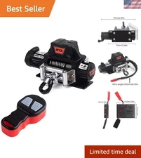 Durable Wireless Remote Winch & Controller for 1:10 RC Crawler Cars - Black