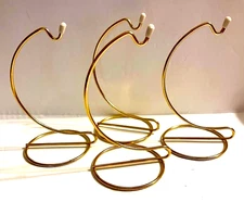 Lot of 4-5" Ornament Display Stands smooth gold color for Christmas Easter Photo