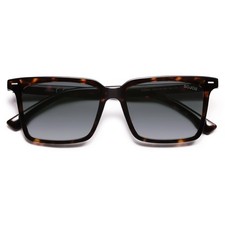SOJOS Trendy Polarized Square 55-16-140, Tortoise Frame Grey Grading Lens