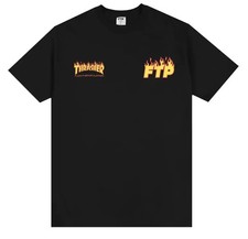 FTP  Black Thrasher Flame Logo Tee Size LARGE...