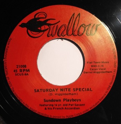 SUNDOWN PLAYBOYS ''Saturday Nite Special/Valse De Soleil Coucher'' Rockin'  Cajun 