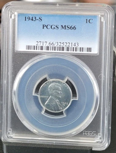 1943-S Lincoln Wheat Cent-PCGS MS 66