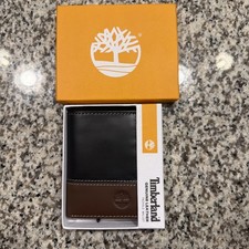 Timberland Men's Trifold Wallet Premium Genuine Leather Brown-Tan FREE SHIPPING