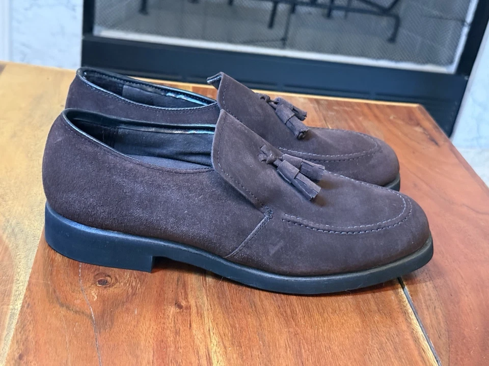 Hush Puppies Women’s Size 10 M Brown Suede Tassle Loafers With Leather Lining - Image 4 of 4