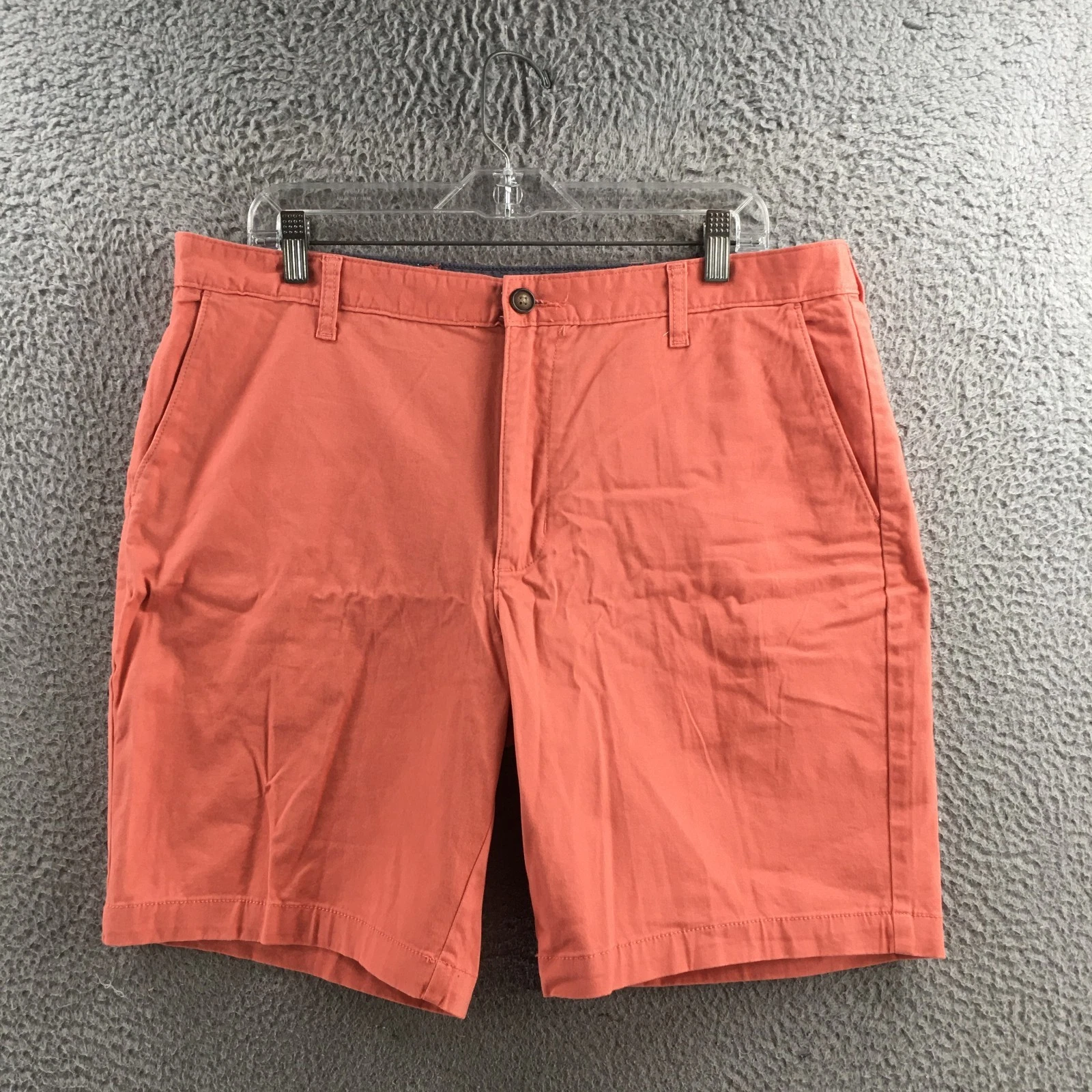 George Chino Short Mens 36 Coral Cotton Blend Mid Rise Flat Front Zip Fly NEW