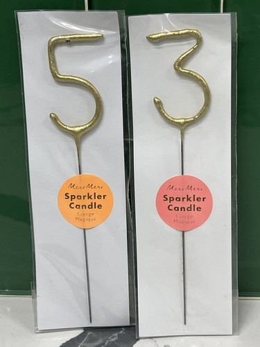 Meri Meri Gold Metallic 4" Sparkler Birthday Candles For Occasions & Celebration - 第 1/3 張圖片