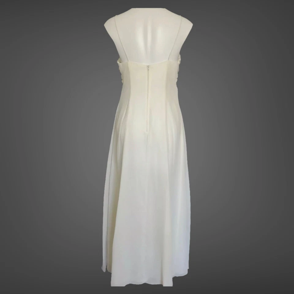 Faviana свадебное платье жемчуг лиф атласная юбка спагетти ремни молнии 12 - Изображение 2 из 4