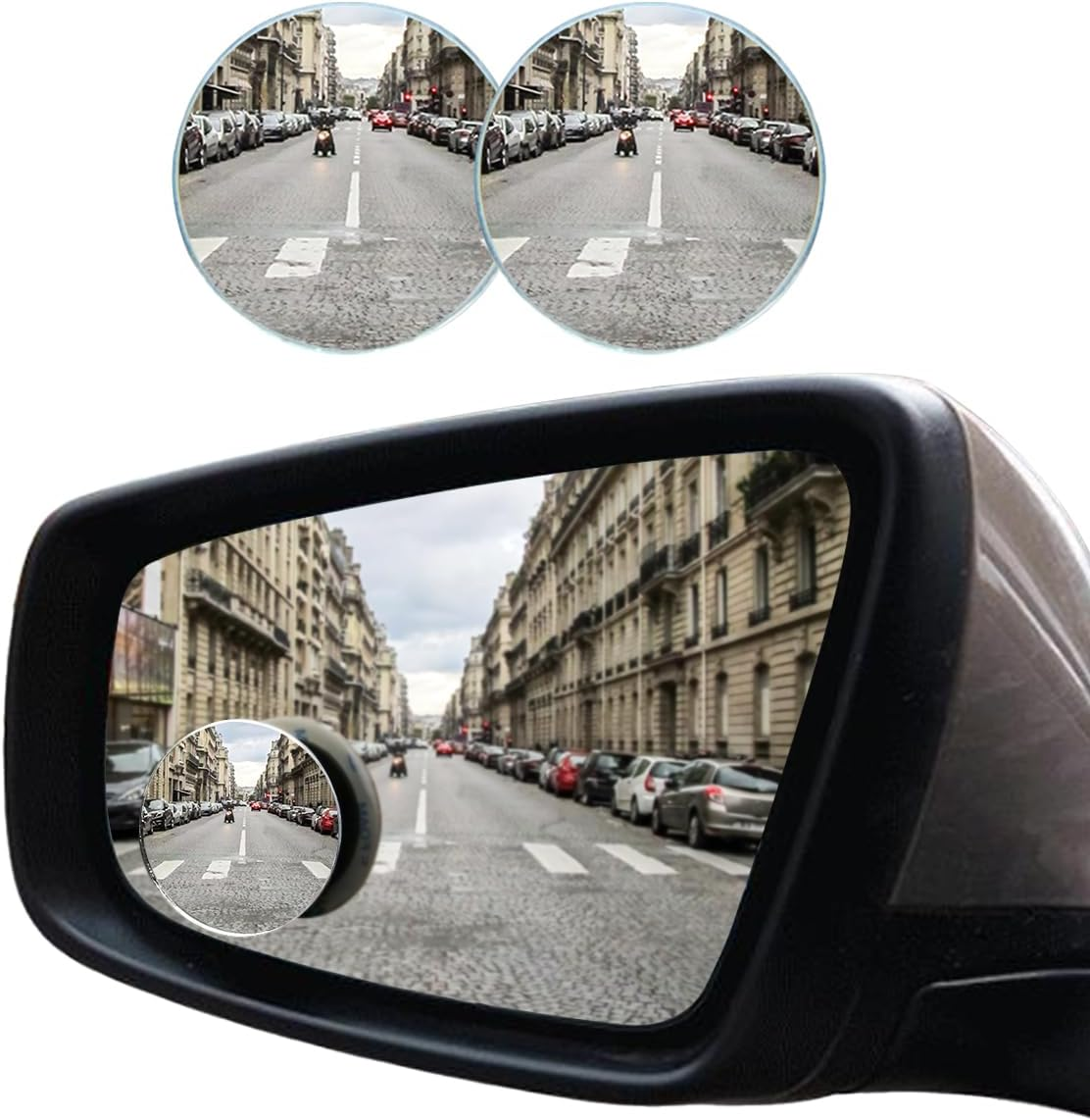 2X 360° Blind Spot Mirrors, Wide Angle Convex Rear View for Car, Truck, SUV