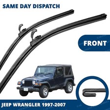 Front Windscreen 15" 15" Flat Aero Wiper Blades Pair for Jeep Wrangler 97-07