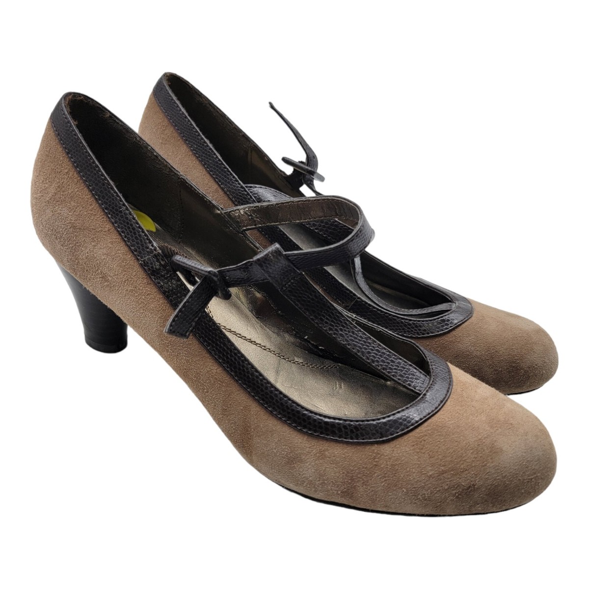 Women's Naturalizer Size Taupe T Strap Mary Jane Heels Pumps