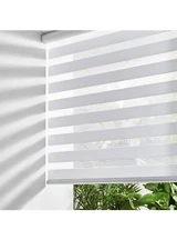 CORDLESS, WHITE, Roller Shades Free-Stop Dual Layer Window Blinds - 50"x72"