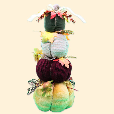 Handmade Fall Pumpkin Tower   Upcycled Thanksgiving Décor, Rustic Fall Accent