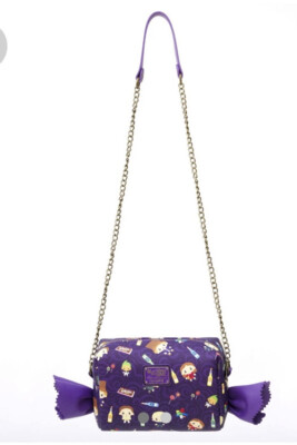 Exclusive Loungefly Willy Wonka Chibi Crossbody AOP NEW