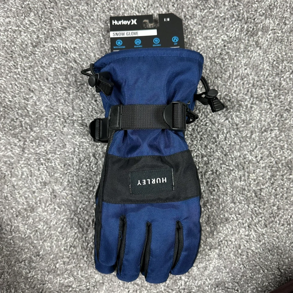 Hurley Mens Water Resistant Ski Snowboard Cold Weather Winter Gloves Navy Sz S/M - Image 3 of 4
